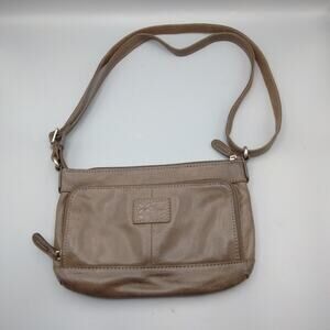Fossil Brown Leather Crossbody Shoulder Bag Small Y2K Adjustable Strap